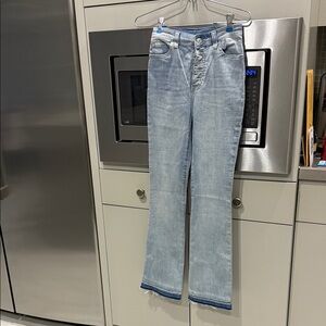 Free People Faded Blue Straight Leg Jeans